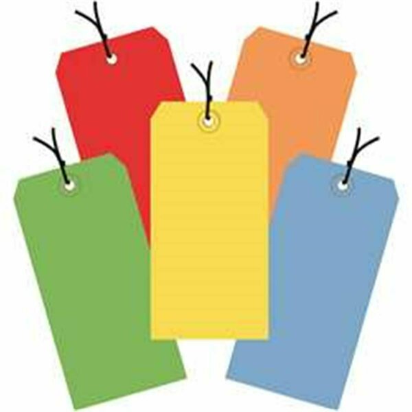 Officespace 4.75 x 2.38 in. Assorted Color 13 Point Shipping Tags - Pre-Strung -1000pk OF2536911